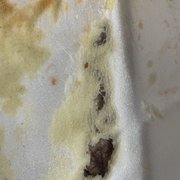 Melted styrofoam from hot food.