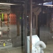 Bottom floor of a 3 story glass server room.  We put all of the telecom gear down here.