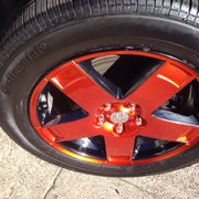 Water spot removal, tire cleaning and wax.