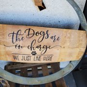 Locally made wine barrel decor