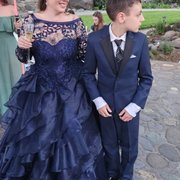 The wedding dress she made me from scratch