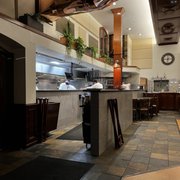 Kitchen view from indoor dining area