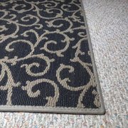 a close up of a rug