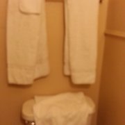 As we found it, room for 2, towels for 1, with complimentary boogers.
