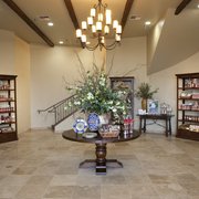the lobby of the building