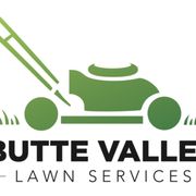 the logo for butte valley lawn services