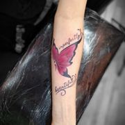 Butterfly with writing