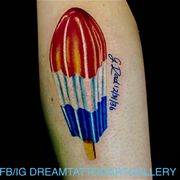 Color tattoo of the bomb stick ice cream.
4x6in