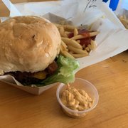 1/2 lb. Bacon Cheeseburger Combo & Onion Rings