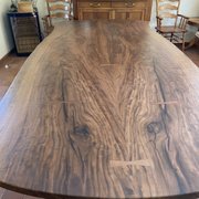 This is a black walnut table from their slab collection. Stunning, isn't it?
