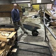 Bill Donovan helping me dispose of old cabinets.