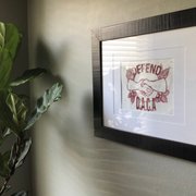 A warm, comfortable office provides a safe space for clients.