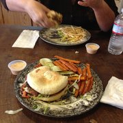 Western Bacon Swiss and the Mushroom Bacon Swiss burgers...yum!
