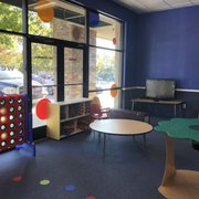 Our Blue Crew is a special area for ages 6-12. With age appropriate video games, crafts, and toys.