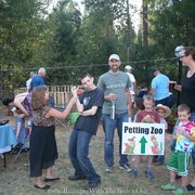 The Bears Post-Race party has a petting zoo, naturally