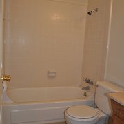 Bath facing tub/shower.