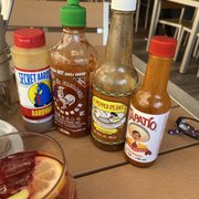 They'll bring you a variety of hot sauce.