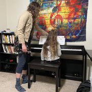 Snapshot from a private piano lesson in my studio. Mallet-graded keys. Lesson on real acoustic pianos available too upon request.