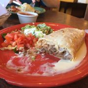 California Chimichanga with ground beef (inside)