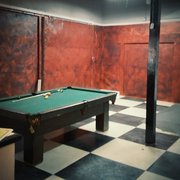 Pool table in back.