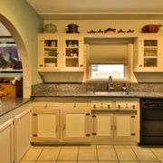 Blue Pearl Granite Counters With a Bullnosed edge and Backsplash