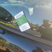 I hate this way of advertising but at least it does not have adhesive to make it stick on the window like last time