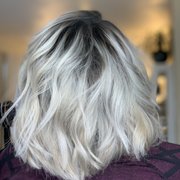 Hand painted balayage shadow roots