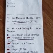 the receipt