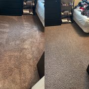 Before/after carpeted bedroom