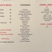 a menu for a restaurant