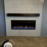 a modern electric fireplace