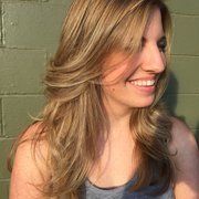 Showing off the beautiful balayage highlights Anna put in my hair. She did a wonderful job of warming up my naturally ash-brown hair.