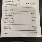Final Bill for 2.