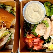 Turkey Club and Club salad with Bleu Cheese