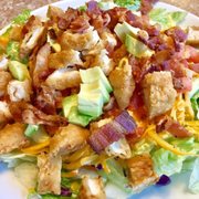 Crispy Chicken Salad served with garlic toast and your favorite dressing!