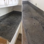Beautiful concrete kitchen countertops.