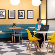 Spacious cafe' can also be used as flex space. Rock solid high speed WiFi everywhere!