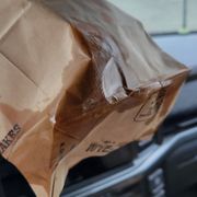Oil leaked through bag all over everything.