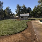 a view of a backyard with a pool