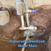 The new Galv. pipe replacing the damaged pipe.