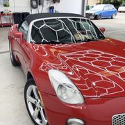 Simple wash and wax that give the paint a deep gloss finish