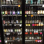 a display of bottles of beer