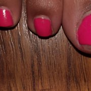 Very terrible pedicure .. The picture speaks for itself.