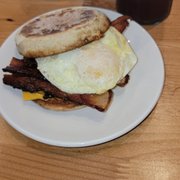 My bacon breakfast sandwich. It didn't stick around long.
