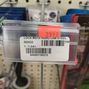 This photo shows the price marked at $2.99 for the padlock. The clerk wanted to sell it to me for $8.99 this is clearly bait and switch!
