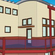 a view of a house with a balcony