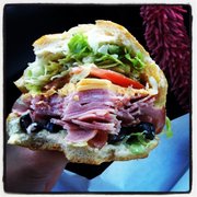 Ham on sourdough with olives! Yummmm!