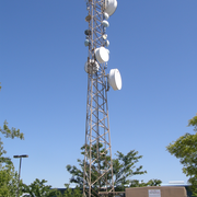 The DigitalPath microwave tower at the Chico, CA airport. Shipping truckloads of bandwidth daily throughout Northern California.