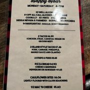 New happy hour menu