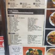 Specials come with soda, fried rice, chow mein, one entree